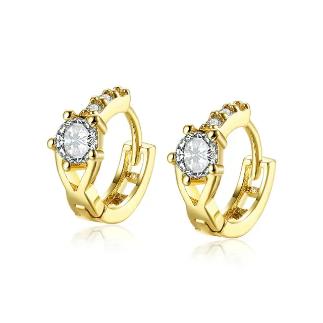 Women Bridal Fancy And Vintage Golden Jewelry Bling Round Cz Women Bridal Fancy And Vintage Golden Jewelry Bling Round Cz Piercing Clip On Earrings Wedding Party
