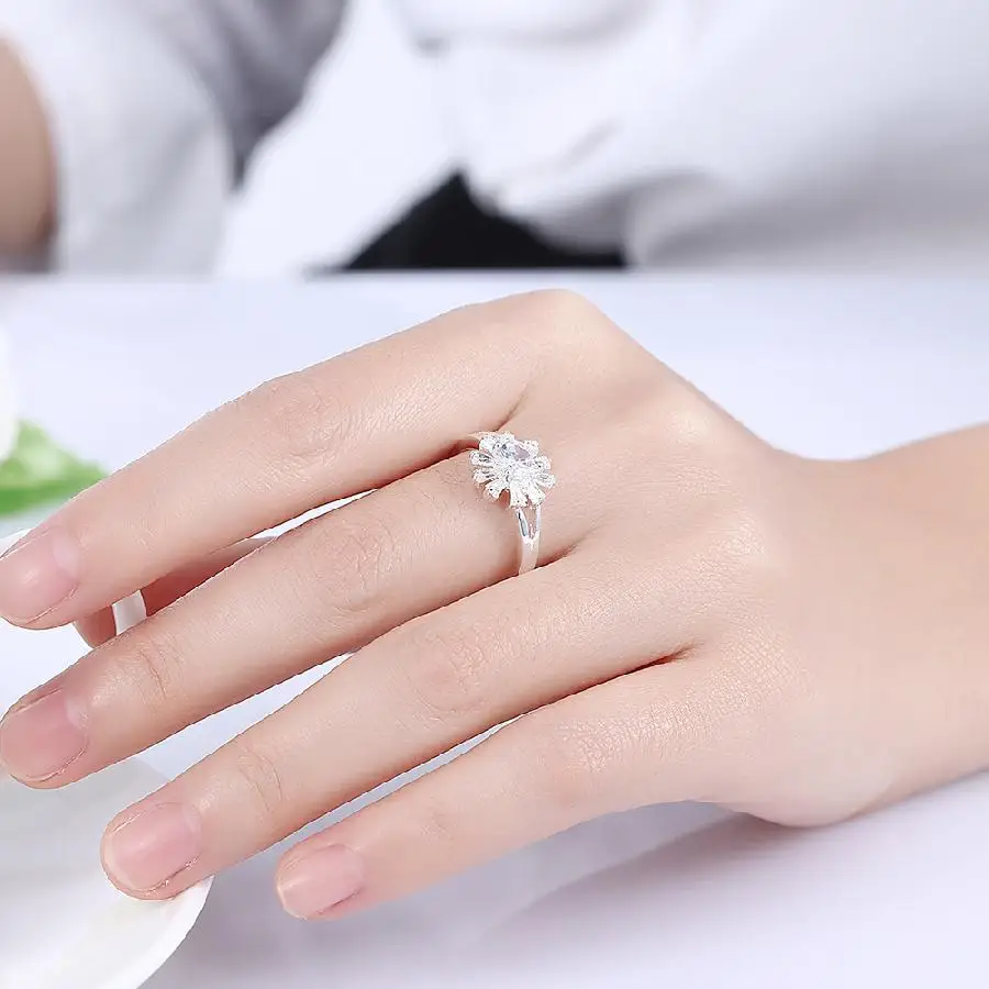Горячая exo посеребренные кольца инкрустированный камень фейерверк кольцо Мужчины подарок для нее SMTR261