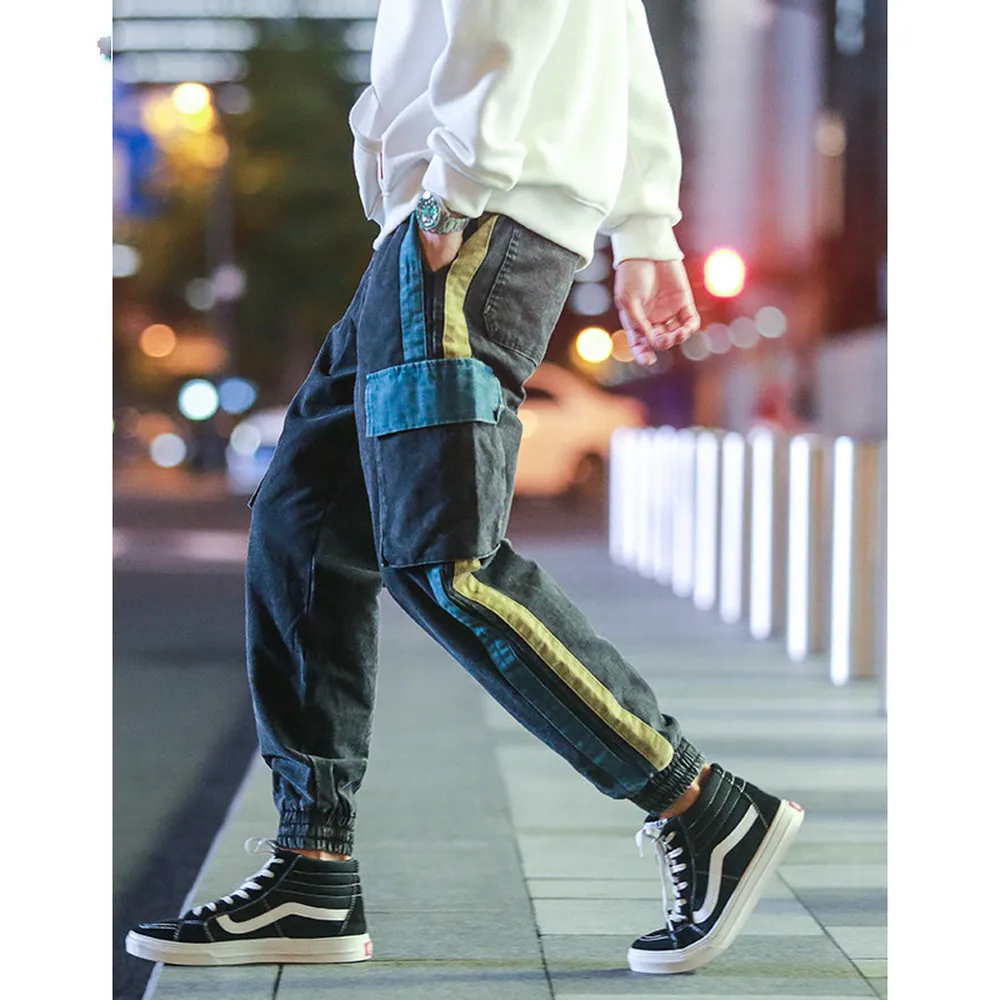 2019New Side Striped Cargo Patchwork Pants Men's Hip Hop Casual Camouflage Streetwear Joggers Sweatpants Man Trousers Fashion 2019New Side Striped Cargo Patchwork Pants Men's Hip Hop Casual Camouflage Streetwear Joggers Sweatpants Man Trousers Fashion