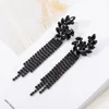 YFJEWE Black Luxury Rhinestone Vintage Long Tassel Drop Earrings For Women Party Jewelry Chains Long Dangle Earrings E604 ► Photo 3/6