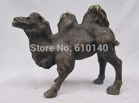 

Chinese Folk classical Bronze desert Twin Peaks camel llama Statue
