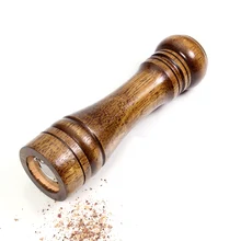Sal y Pimienta de Molino, Molino de Pimienta de Madera maciza con Fuerte Ajustable Molinillo De Cerámica 5 “8” 10″