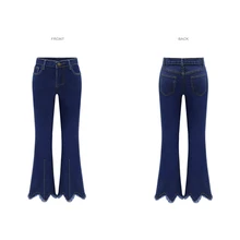 OL Европа и США кисточкой трубы эластичные облегающие джинсы 200 фунтов Большие размеры женские джинсы