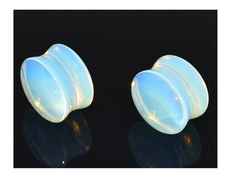 BODY PUNK Plugs And Tunnels Organic Natural Polished Stone Ear Plug Double Flare Gauges 5mm-25mm Body Jewelry Piercing PLG 046  (6)