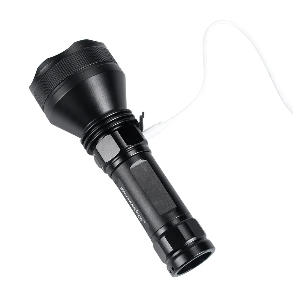 Водостойкий черный Pro Алюминиевый сплав XH-P50 3 режима фонарик портативный USB Перезаряжаемый Рыбалка пеший Туризм 1X26650 батарея #3N19