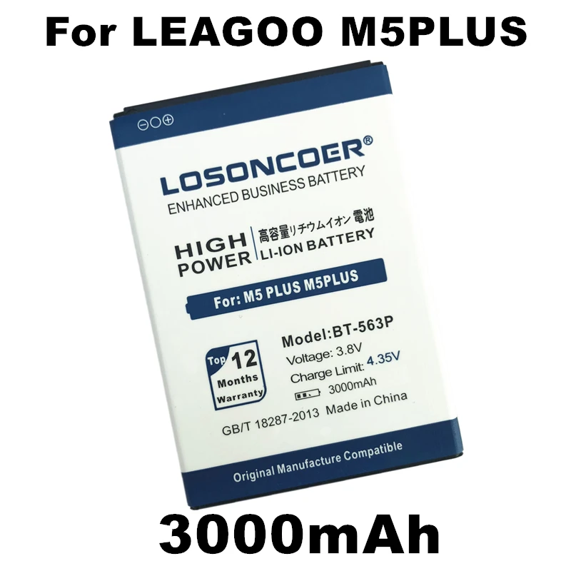 

LOSONCOER 3000mAh BT-563P BT563P For LEAGOO M5 PLUS M5PLUS Mobile Phone Battery+Quick Arrive