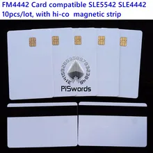 FM4442 Совместимость SLE5542 SLE4442 с HICO HI-CO с магнитной полосой ISO 7816 смарт-карт, безопасный пустой умной микросхемой чипом микропроцессорные карты 10 шт./лот
