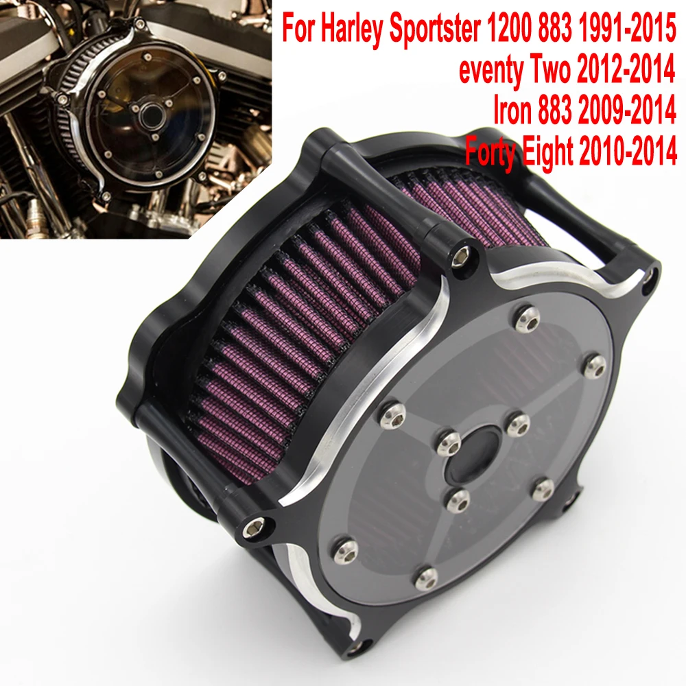 ЧПУ Резак ясности воздушный фильтр очистки воздуха для Harley Sportster XL1200 XL883 семьдесят два гладить 883 сорок восемь 2010-2012