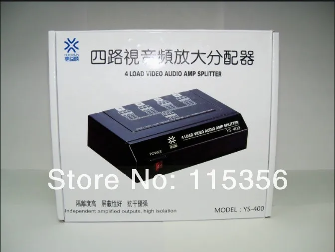 

YS400 1 IN 4 OUT RCA Audio Video AV Distribution Amplifier Splitter for TV DVD LCD