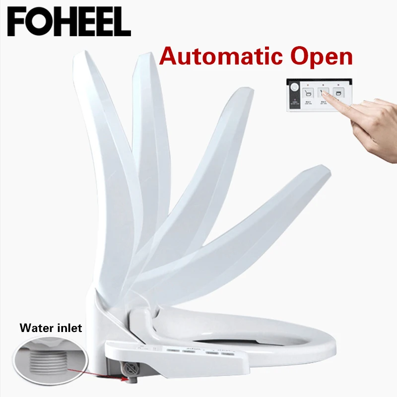 FOHEEL Automatic Open Smart Toilet Seat Cover Electric Smart Bidet Toilet Seat WC Auto Open Seat Heat Toilet Seat Cover