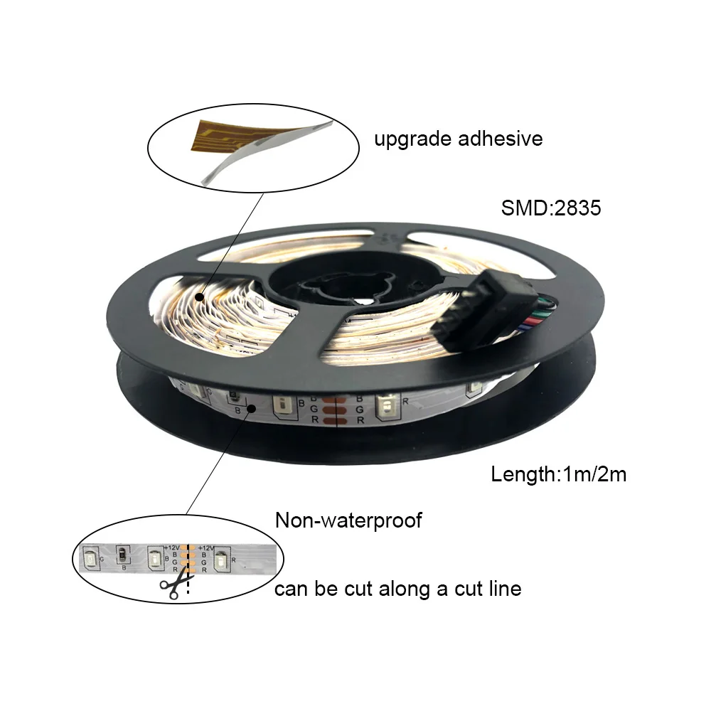 44-клавишный USB СВЕТОДИОДНЫЙ светильник DC 5 В SMD 2835 60 светодиодов/м Светодиодная лента HD tv Настольный ПК экран подсветка Смещенный светильник ing 1 м 2 м 3 м 4 м 5 м