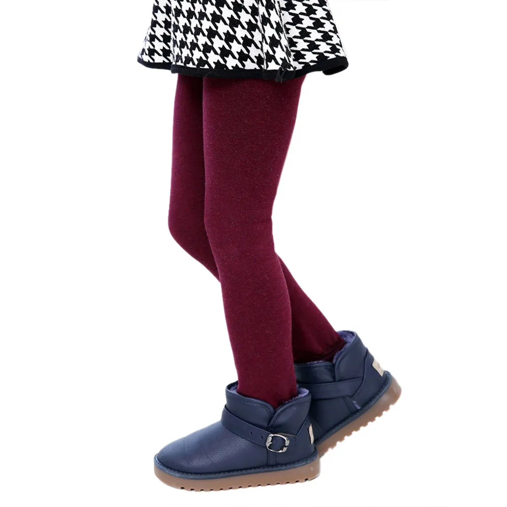 Осенне-зимние леггинсы для девочек, теплые бархатные штаны ярких цветов для девочек, детские леггинсы для девочек
