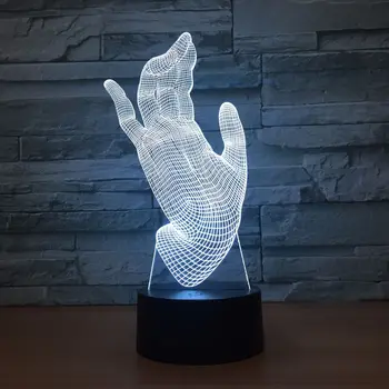 

3D hand shape 7 color night light Led atmosphere lamp 1348