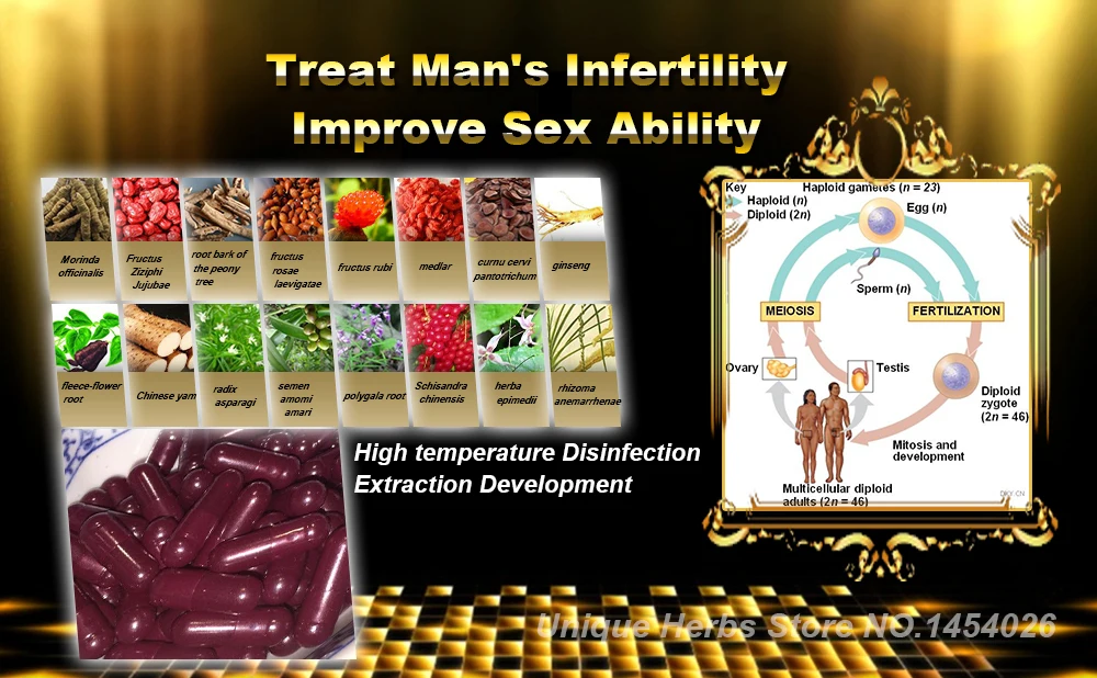 

Formula to Cure Sperm Diseases, Increase Sperm Survival Rate, Get Your Wife to Inseminated in 30 Day Treatment, 50 pcs/lot