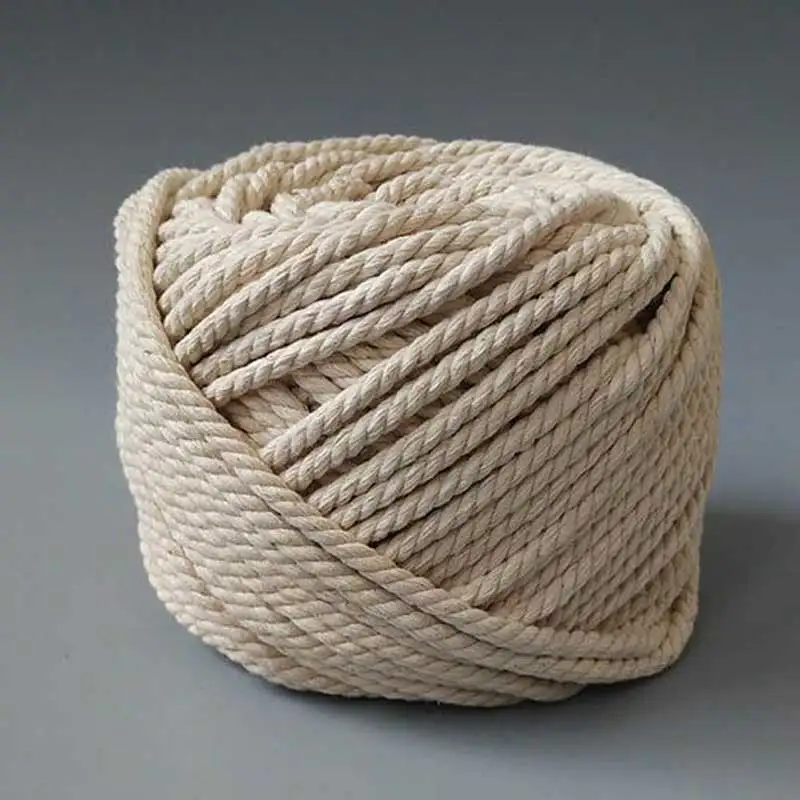 

Cilected 5mmx50m Macrame String Twisted Natural Beige Cotton Macrame Cord Crochet Thread Rope For Hand Knitting Bohemian DIY