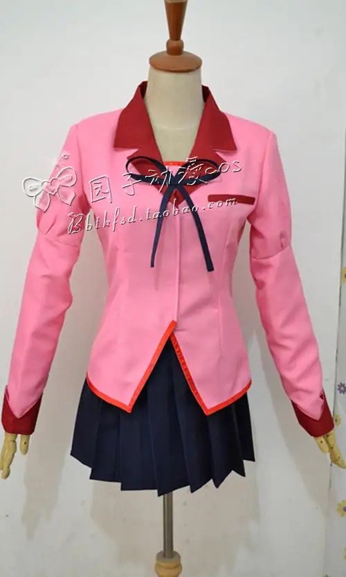 

Monogatari Hitagi Senjougahara Pink Sailor Uniform Cosplay Costume Y006