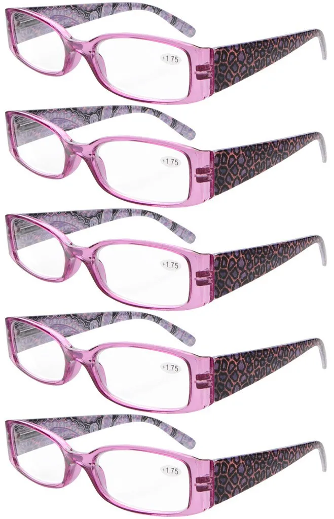 R040A Eyekepper 5-Pack весенние петли Тигр узорчатые дужки очки для чтения включает солнцезащитные очки женщин+ 0,50-+ 4,00