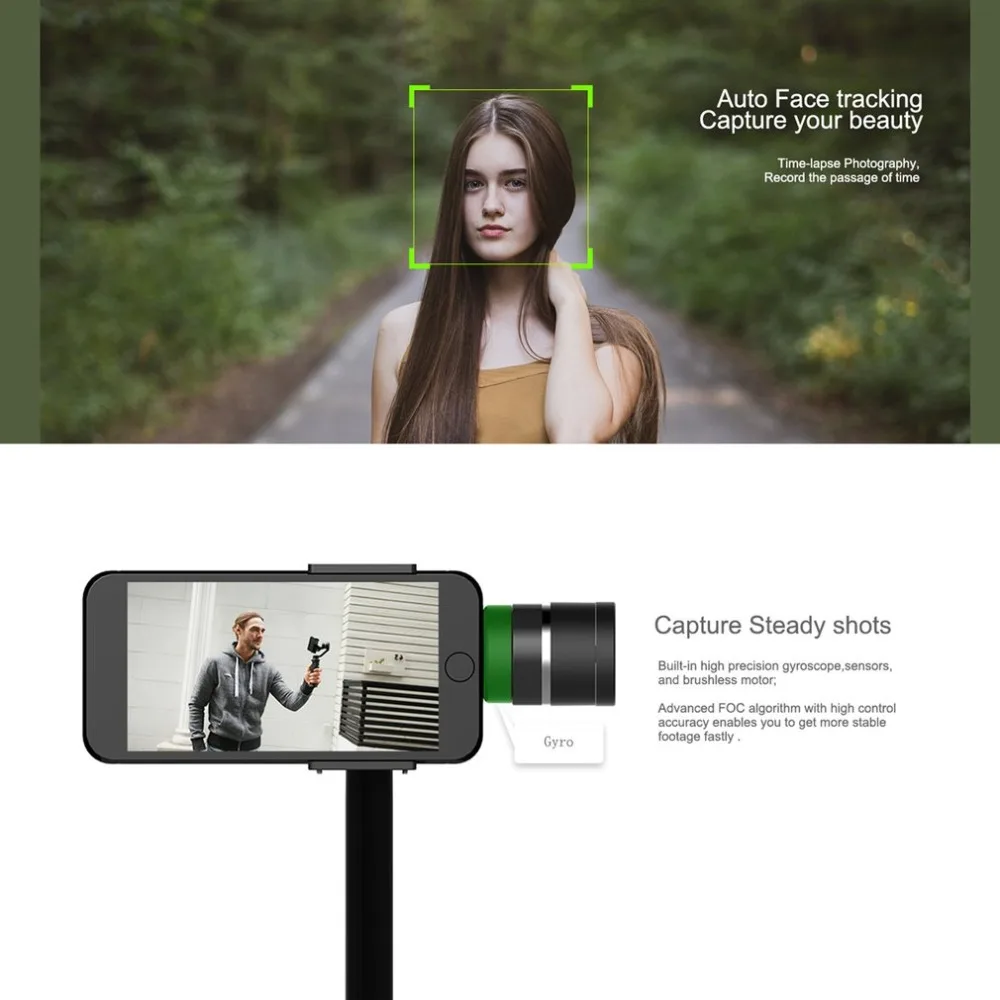 Funsnap захвата 3-axis смартфон ручка карданный стабилизатор штатив «стедикам» для смартфонов iPhone X 8 VS Zhiyun Smooth 4 Feiyu Vimble 2
