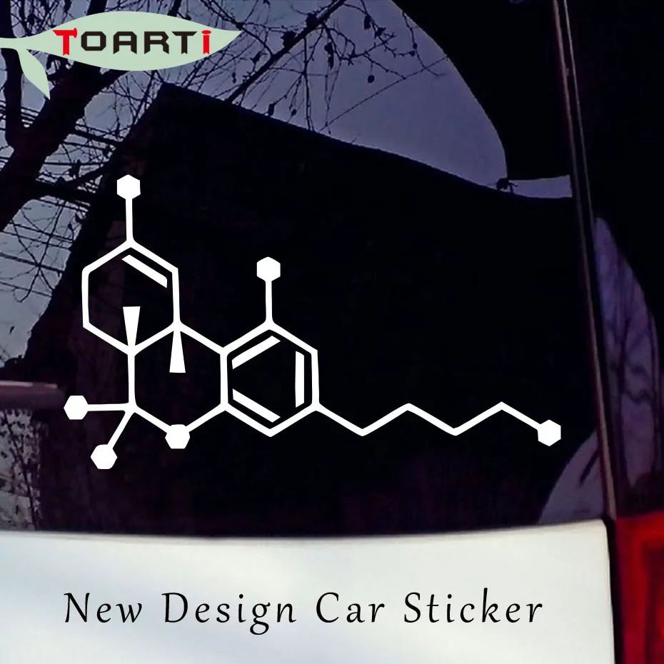 

Car-Styling Thc Molecule Vinyl Decal Motorcycle Personality Window Wall Bumper Marijuana Weed Legalize Decorate Accessories