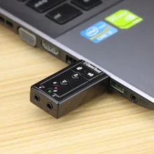 Мини Внешний USB 2,0 полноскоростная звуковая карта 7,1 канальный 3D аудио адаптер конвертер+ 3,5 мм интерфейс микрофона для наушников для ПК
