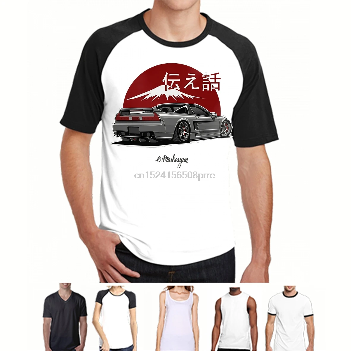 

100% cotton o-neck custom printed t-shirt Classic car NSX (grey) women tshirts