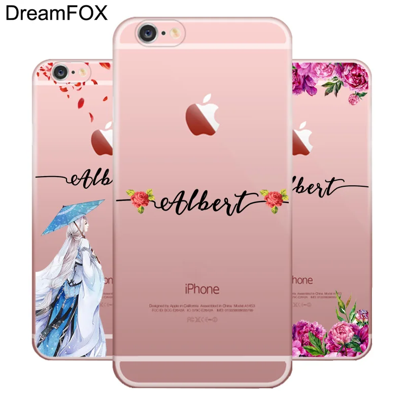 

DIY Name Custom Design Print Case Cover For iPhone XS XR Max 5C 5 5S SE 6 6s 7 8 Plus X 4 4S Flower Customized Soft Silicone TPU