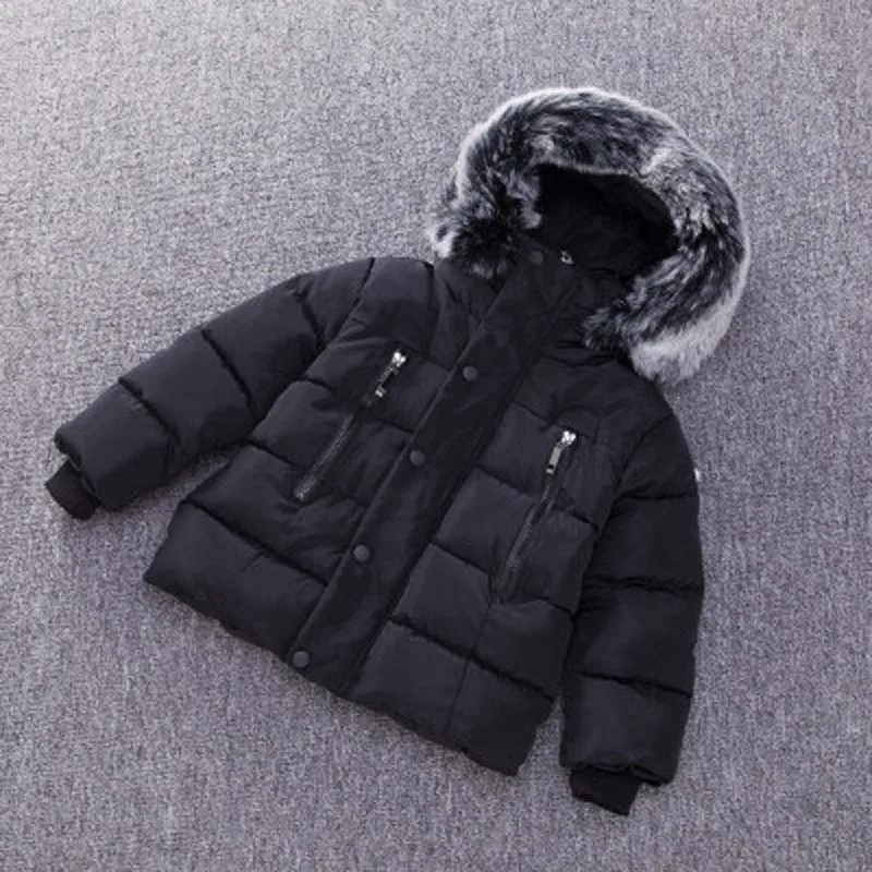 Куртка для маленьких мальчиков; Детское пальто; осенне-зимняя куртка; пальто для детей; теплая плотная детская верхняя одежда с капюшоном; пальто; Одежда для маленьких девочек и мальчиков - Цвет: Black