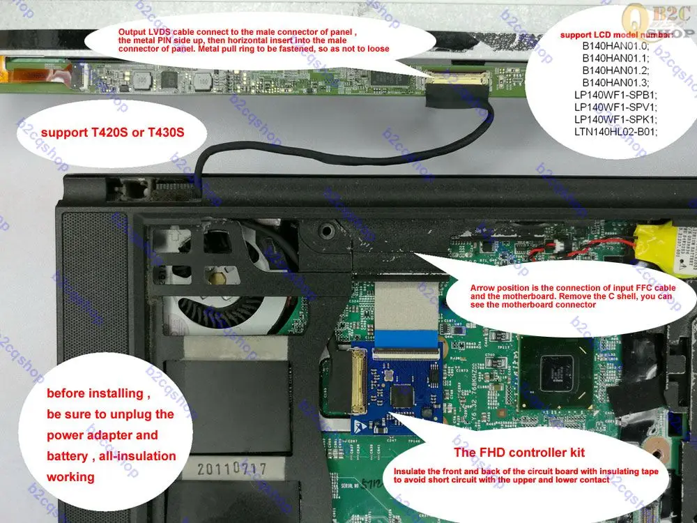 Комплект платы контроллера lcd LVDS кабель 1920X1080 ips 1080 P монитор full hd экран для thinkpad T430S lenovo T420S