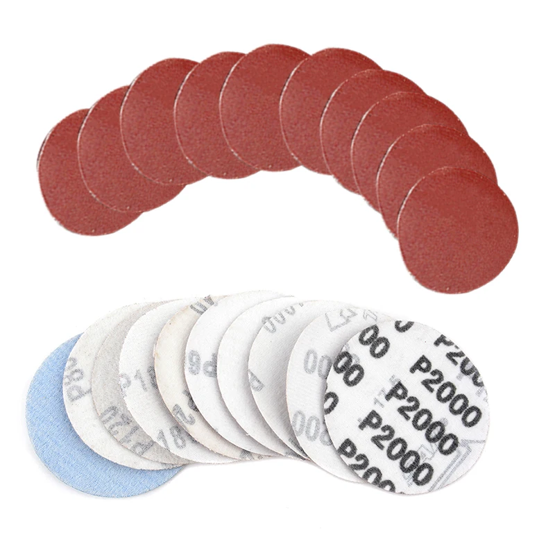 100Pcs 3inch 75mm Sanding Disc Round Abrasive Dry Sandpaper with 1Pcs Back-up Pad For Sanding Disc Polish Cleaner Tools
