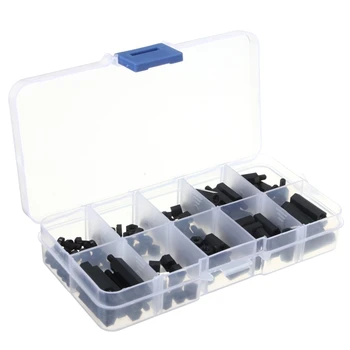 

120pcs M3 Nylon Hex Spacer Screw Nut Assortment Kit Plastic Standoff Set black or white
