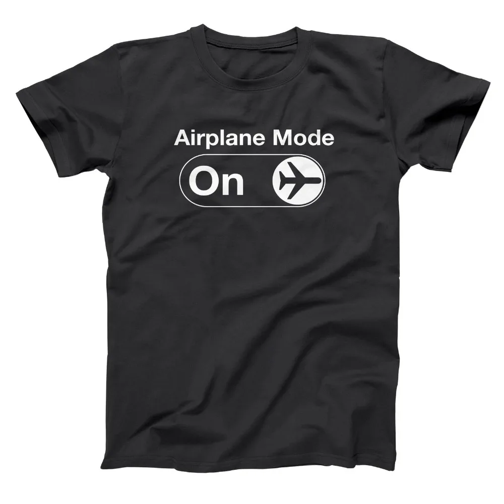 cheap Airplane Mode on Funny Flyer Pilot Airline Travel Black Basic Men #039;S 2019 Creative Novelty Summer Style Cotton Order T Shirts