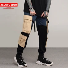 Aelfric Eden Pants Men Hip Hop Joggers Patchwork Side Pockets Cargo Sweatpants Justin Bieber Trousers Casual Streetwear PA230