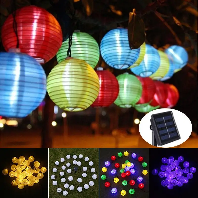 Us 12 65 34 Off Kaigelin 30 Led Solar String Lights Lantern Ball Outdoor Lighting Lamp Fairy Globe Decor Light For Party Holiday In