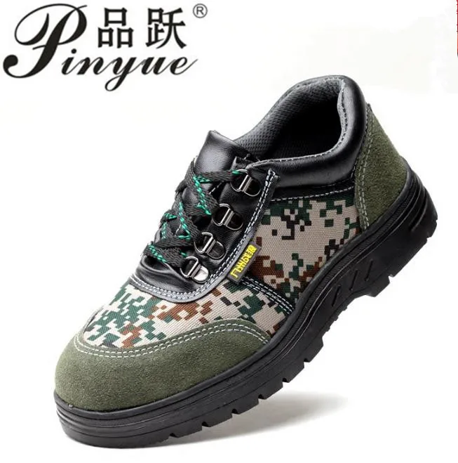 

Plus Size 38-46 Men Safety Shoes Steel Toe Cap Steel Insole Camouflage Work Boots For Men Lace Up Breathable Casual Shoes Men