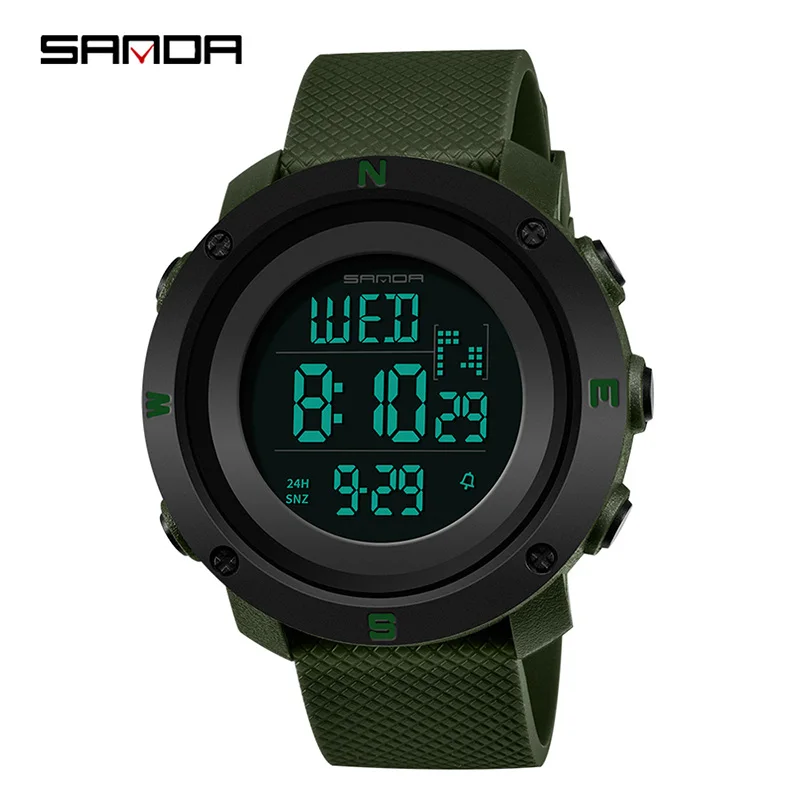 SANDA Reloj Hombre 2018 модные спортивные часы для мужчин цифровые обратный отсчет