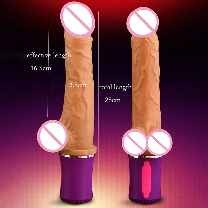 Soft Heating Dildo Vibrator Sex Machine Telescopic Dildo Realistic Big Dick G Spot Massage Artificial Penis Dildos For Women