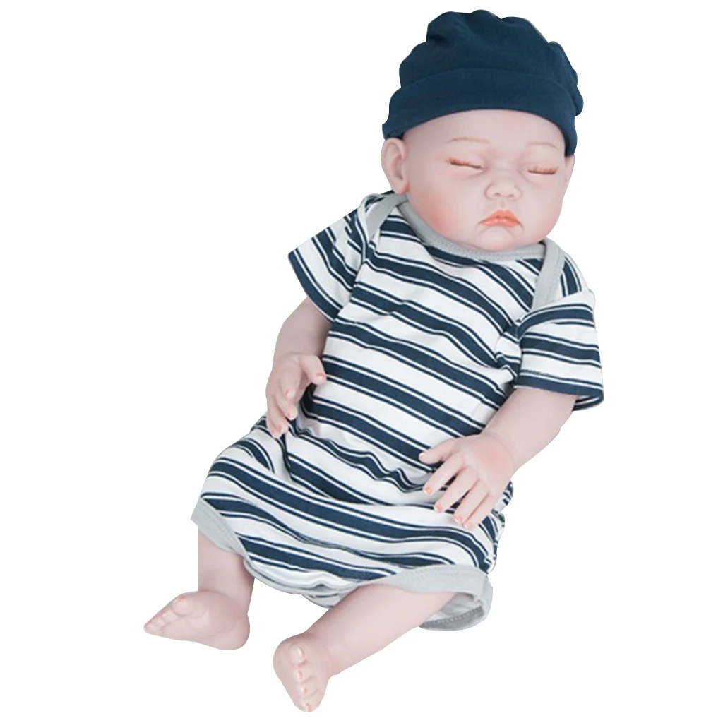 Realistic Infant Newborn Baby Boy Doll Handmade Baby Real Looking 20inch Reborn Infant Doll, Baby Boy Doll with Nursing Supplies