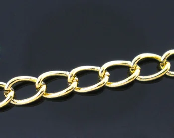 

8SEASONS 10M gold-color Curb Chains Findings 5.5x3.5mm (B05731)