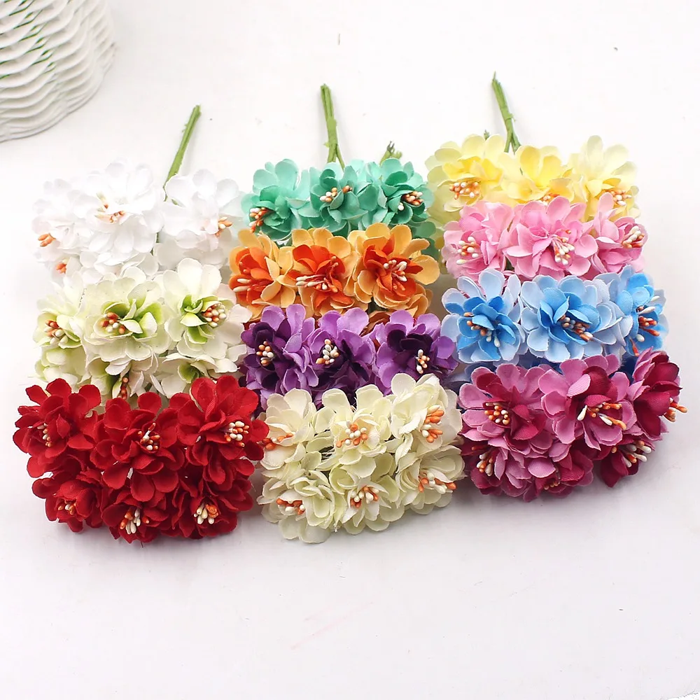 6 шт. цветы с тычинками 3 см|artificial flowers|artificial flowers for weddingflowers |