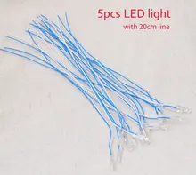 5pcs lot Doll House Accessories LED light with 20cm Line Diy Dollhouse Miniature Furniture Toy Birthday