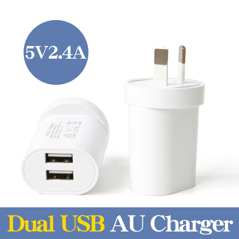 1 шт. AU адаптер Plug 5V2. 4A зарядное устройство для мобильного телефона Dual USB интерфейс AC/DC путешествия в Австралия Новая Зеландия - Цвет: Белый