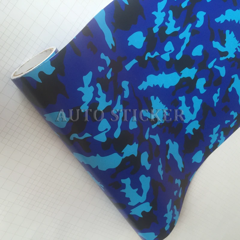 blue camo vinyl car wraps for boat sticker 4