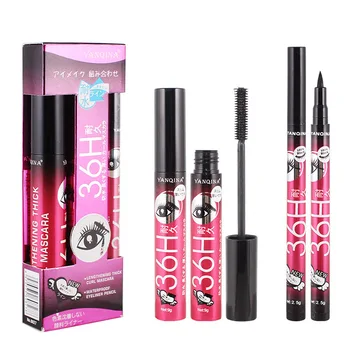 

Mascara set 36H eyeliner waterproof not blooming long thick roll japanese makeup a set of cosmetics Hot Sales Mascara eyeliner