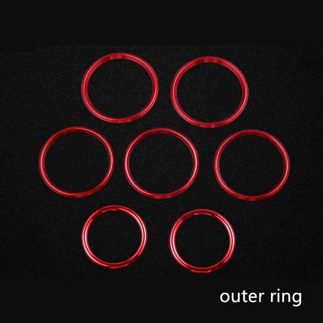 7x Red AC Air Conditioner Outlet Rings Cover Trim for Mercedes Benz C Class W205 