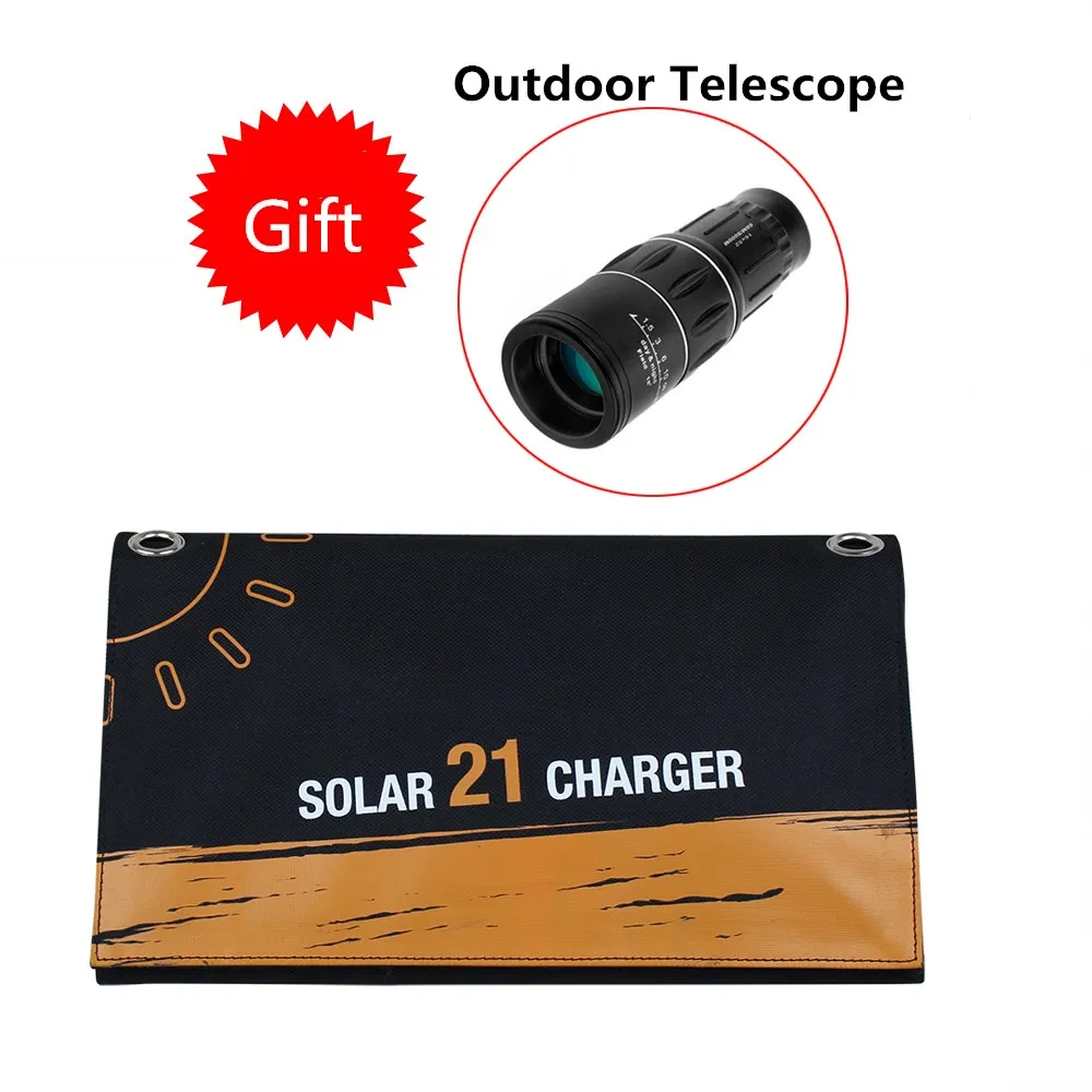 Carregador de Painel Solar com Armazenamento Willone 21 w dc Dupla Saída Usb Solar Portátil Carregador Bolsa 5 v - 18 Renovação da Casa