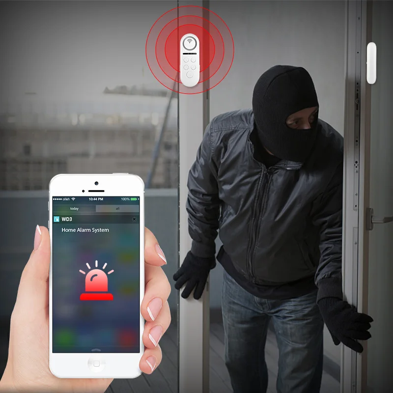 KERUI WIFI датчик двери окна двусторонний магнитный детектор 120 дБ 4 цифровой пароль