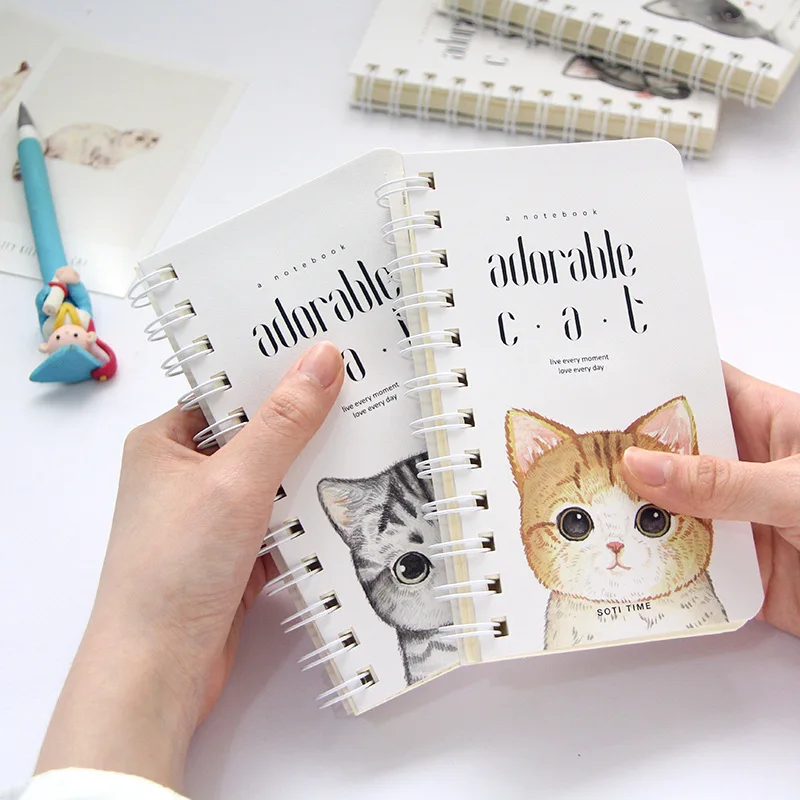 1pcs BZNVN Adorable adorable cat rollover two laps of the compact portable Cute Notebook with a