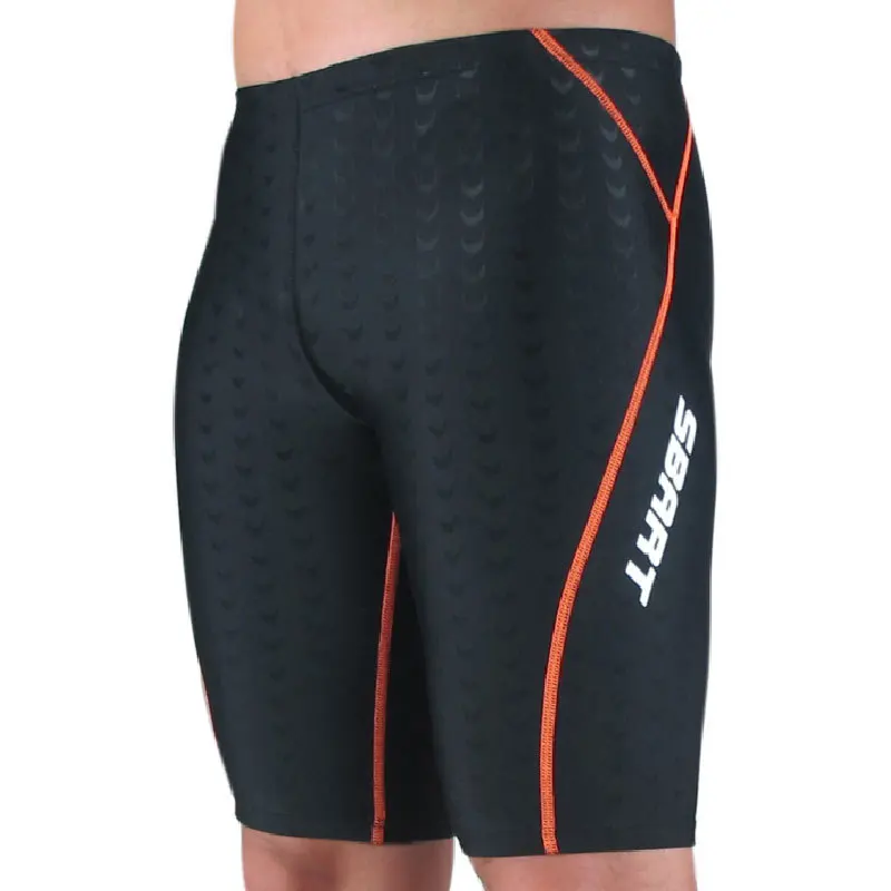 Sharkskin,waterproof,chlorine resistant men training swimming trunks