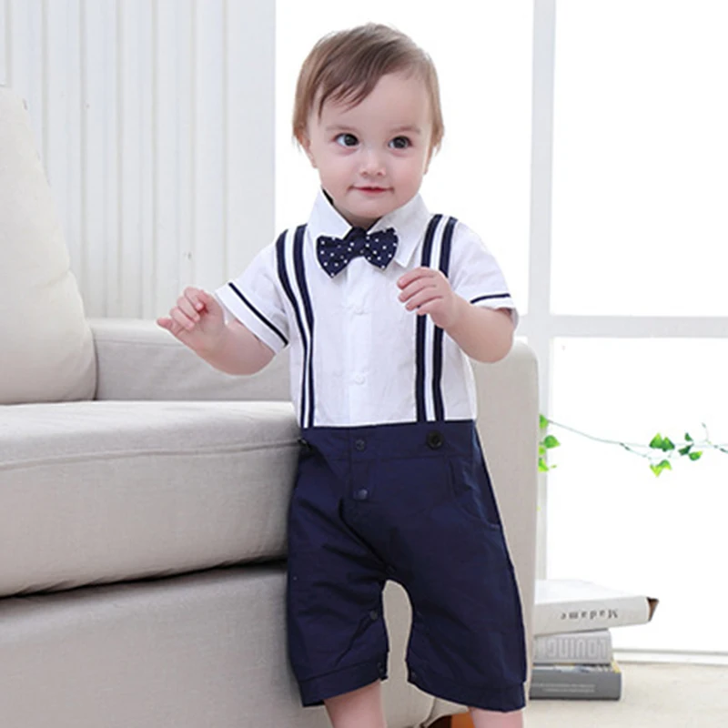 

Boy short-sleeved piece of clothing summer cotton casual conjoined clothing