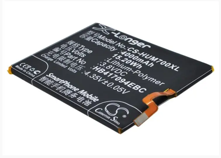 Аккумулятор Cameron Sino 4000 мАч для HUAWEI Ascend Mate 7 Dual SIM MT7 CL00 L09 TL00 TL10 UL00 HB417094EBC|Аккумуляторы
